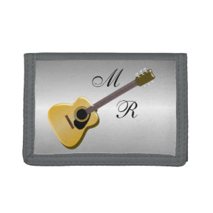 Monogrammed Acoustic Guitar Trifold Wallet