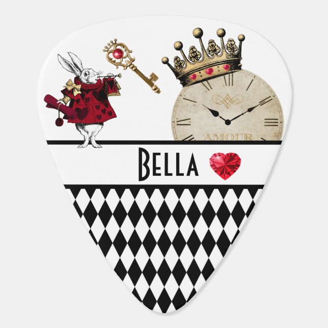  Monogrammed Alice in Wonderland Guitar Pick (Back)