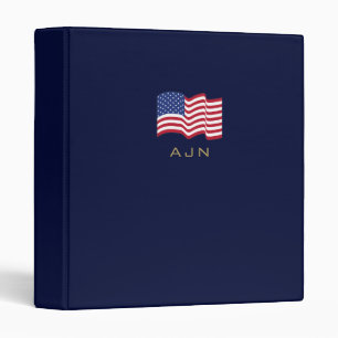 Monogrammed American Flag Scrapbook Binder