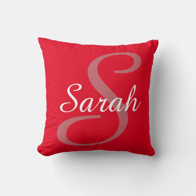 Monogrammed and Personalized Name Throw Pillow (Front)