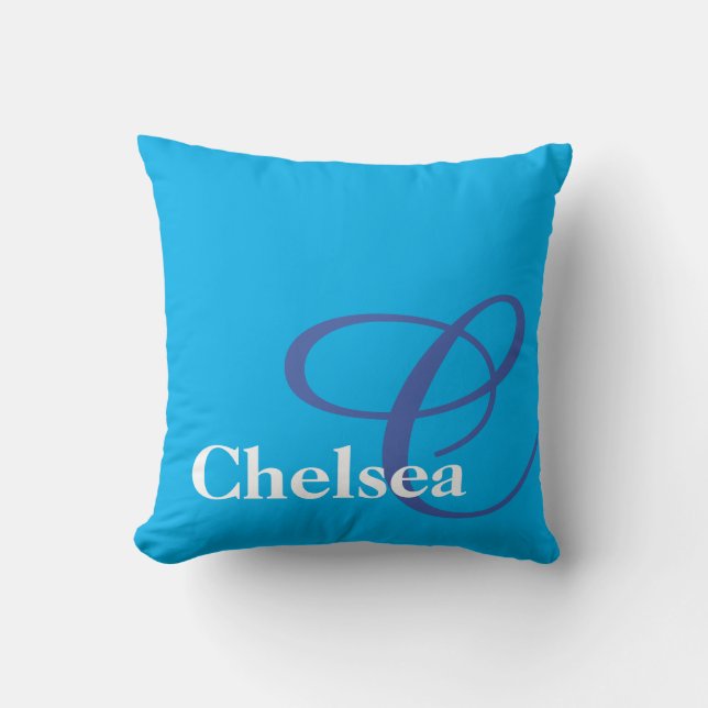 Monogrammed and Personalized Throw Pillow (Front)