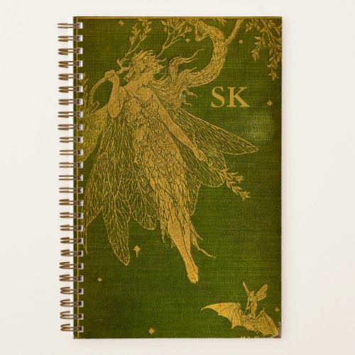 Monogrammed Andrew Lang Olive Fairy Dotted Journal