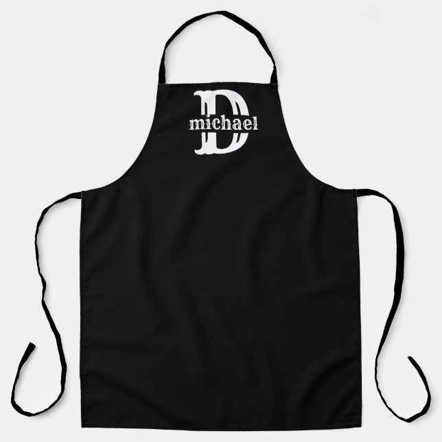 Monogrammed Apron, Personalized Name Initial Chef  Apron (Front)