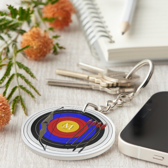 Monogrammed Archery Design Keychain (Front Right)