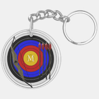 Monogrammed Archery Design Keychain