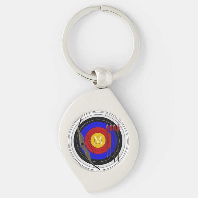 Monogrammed Archery Design Keychain (Front)