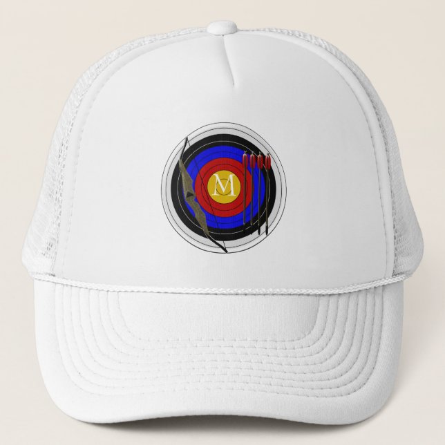 Monogrammed Archery Design Trucker Hat (Front)