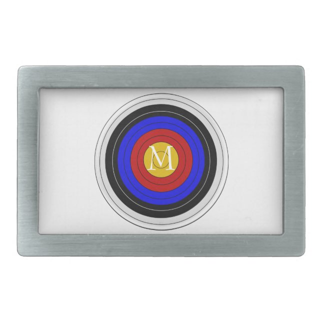 Monogrammed Archery Target Design Rectangular Belt Buckle (Front)