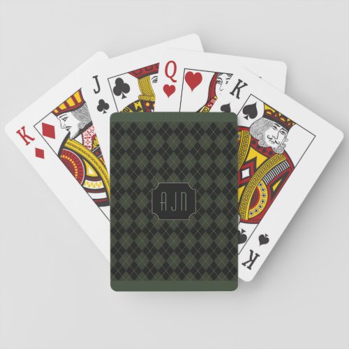 Monogrammed Argyle Playing Cards