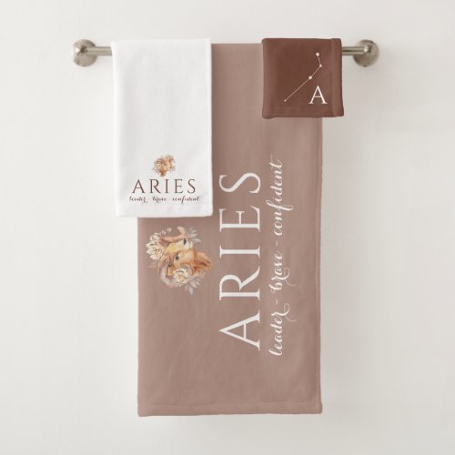 Monogrammed Aries Towel Set