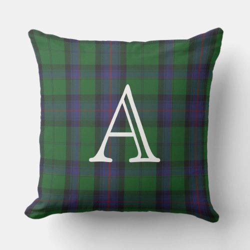 Monogrammed Armstrong Plaid Outdoor Pillow