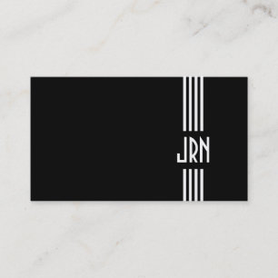 Monogrammed Art Deco ~ Black and White Business Card
