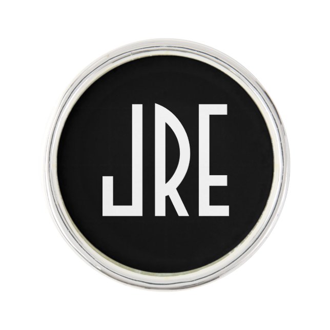 Monogrammed Art Deco | Black and White Pin (Front)