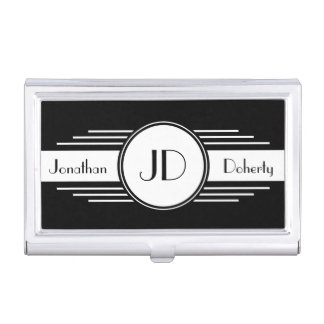 Monogrammed Art Deco Business Card Case