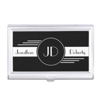 Monogrammed Art Deco Business Card Case
