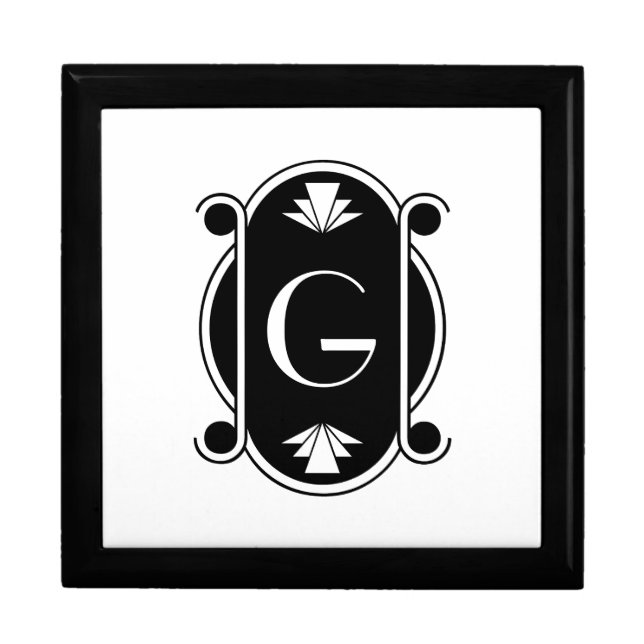 Monogrammed Art Deco Jewelry Box (Front)