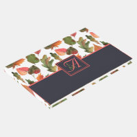 Monogrammed Autumn Fall Wedding Newlyweds Guest Book
