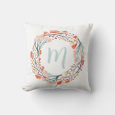 Rustic Autumn Monogrammed twill throw pillow