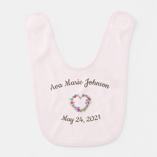 Monogrammed Baby Bib (Front)
