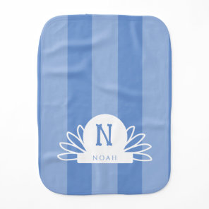 Monogrammed baby boy blue cute burp cloth