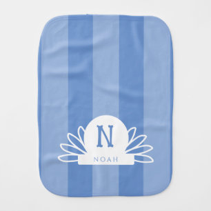 Monogrammed baby boy blue cute burp cloth