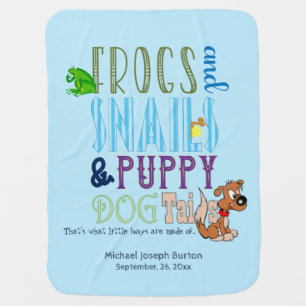 Monogrammed Baby Boy Word Art Typography Blanket