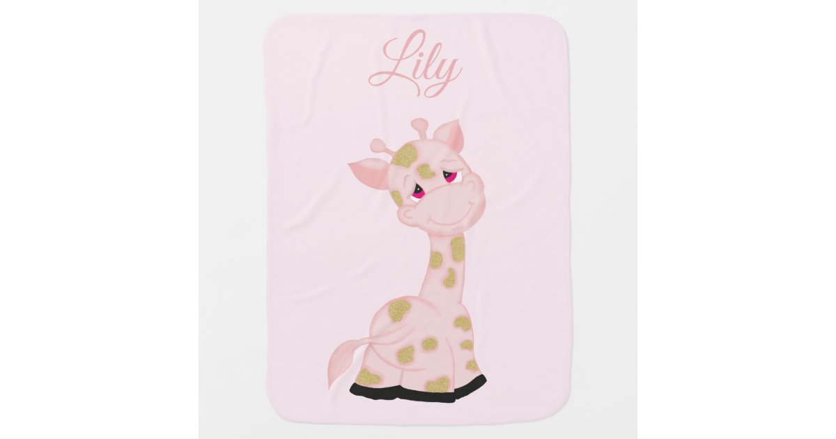 Monogrammed Baby Giraffe Blanket Zazzle