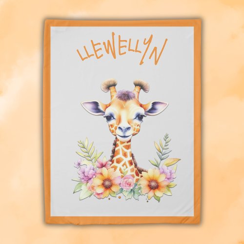 Monogrammed Baby Giraffe  Duvet Cover