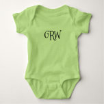 Monogrammed Baby Shower Newborn Initials Printed Baby Bodysuit