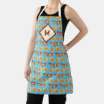 Monogrammed Bacon + Eggs Smile Pattern Gag Gift Apron