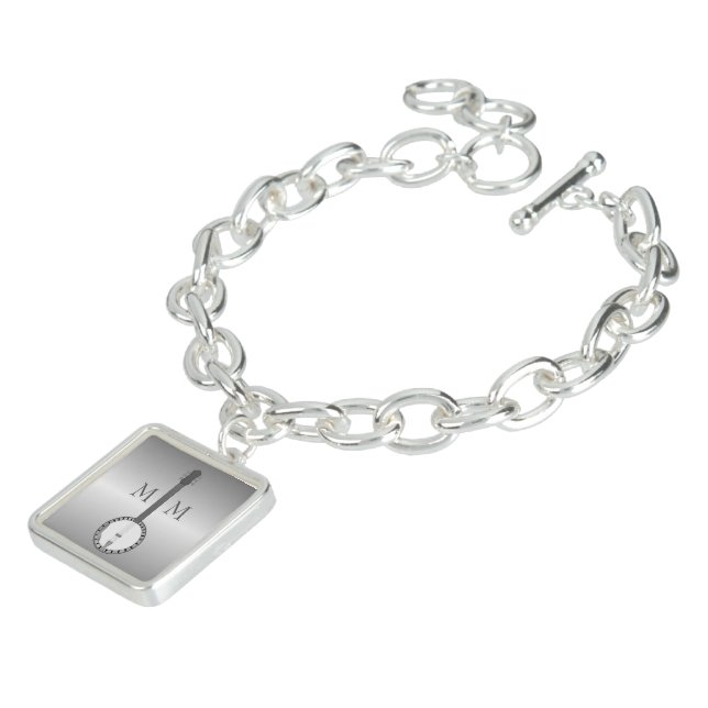 Monogrammed Banjo Design Charm Bracelet (Side)