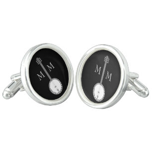 Monogrammed Banjo Design Cufflinks
