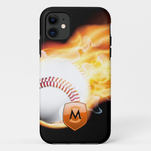 Monogrammed Baseball iPhone 11 Case