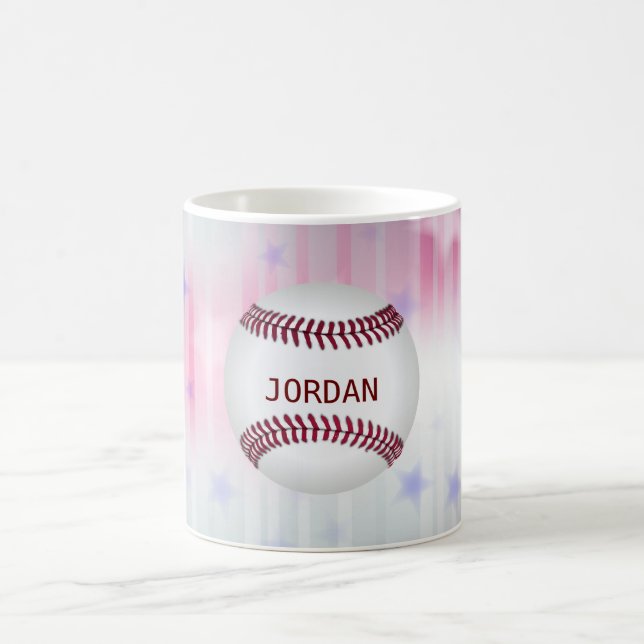 Monogrammed Baseball Coffee Mug (Center)