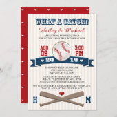 Monogrammed Baseball Couples Wedding Shower Invitation (Front/Back)