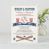 Monogrammed Baseball Couples Wedding Shower Invitation (Standing Front)