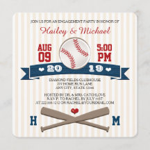 MONOGRAMMED BASEBALL ENGAGEMENT PARTY