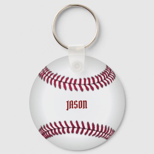 Monogrammed Baseball Keychain (Front)