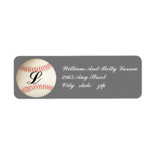 MONOGRAMMED BASEBALL,- RETURN ADDRESS LABELS