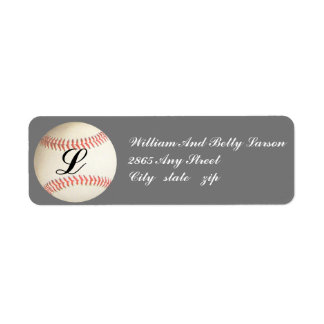 MONOGRAMMED BASEBALL,- RETURN ADDRESS LABELS