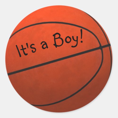 Monogrammed Basketball  Classic Round Sticker