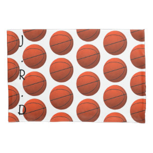 Monogrammed Basketball Themed Pillow Case