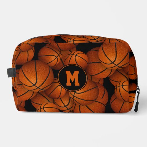 Monogrammed basketballs pattern  dopp kit