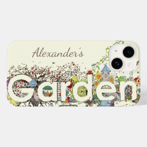 Monogrammed beautiful Garden lovers watercolor  Case_Mate iPhone 14 Case