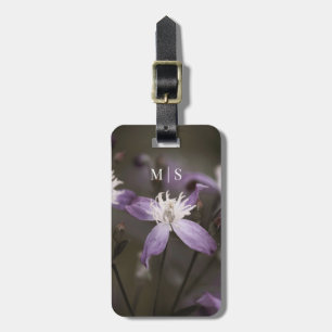 Monogrammed Beautiful Purple Clematis Flower Luggage Tag