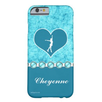 Monogrammed Beautiful Turquoise Figure Skater Barely There Iphone 6 Case by GollyGirls at Zazzle