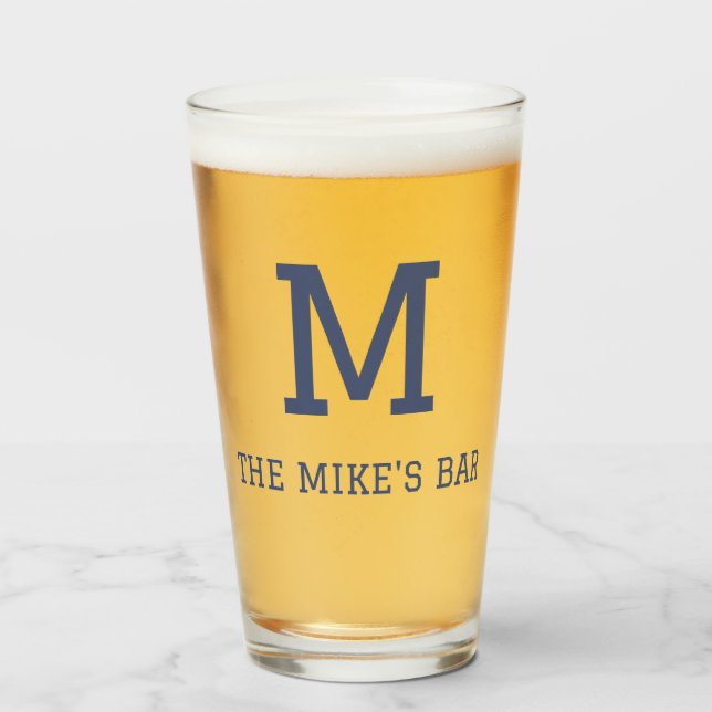 Monogrammed Beer Glass (Front Filled)