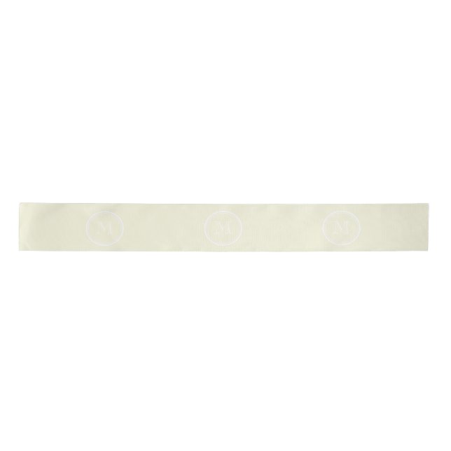 Monogrammed Beige High End Colored Satin Ribbon (Front)