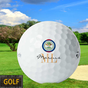 Monogrammed Belize Flag, Emblem & Belize Golf Balls