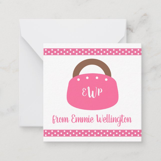 Monogrammed Bermuda Bag Gift Enclosure Cards (Front)